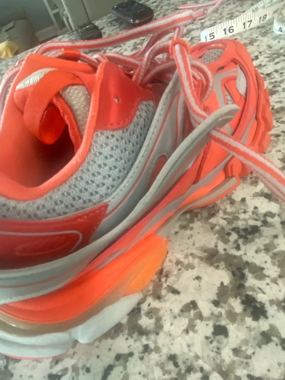 Balenciaga Orange Gray Layered Track Sneakers - Picture 16 of 16